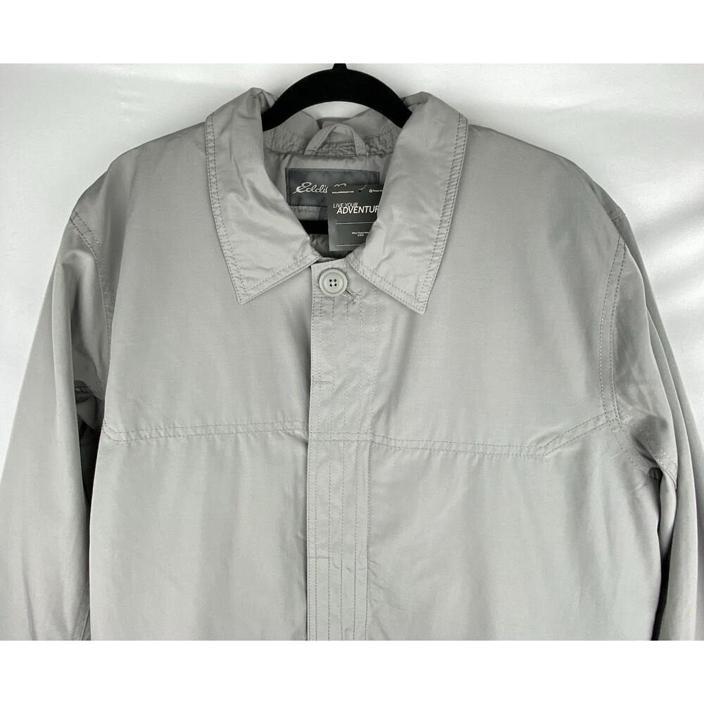 Eddie Bauer Jacket Mens TL‎ Gray Goose Down Winter Trench All Seasons Waterproof - Picture 2 of 14
